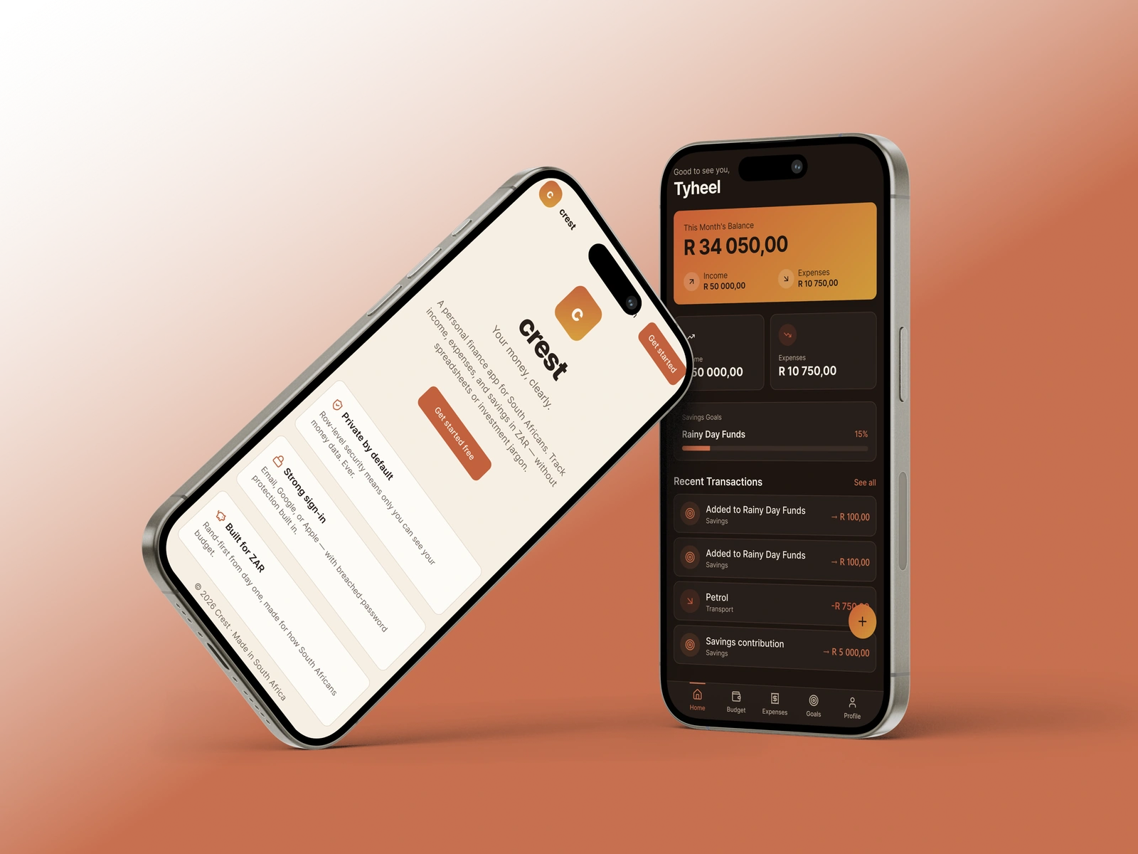 Crest personal finance app